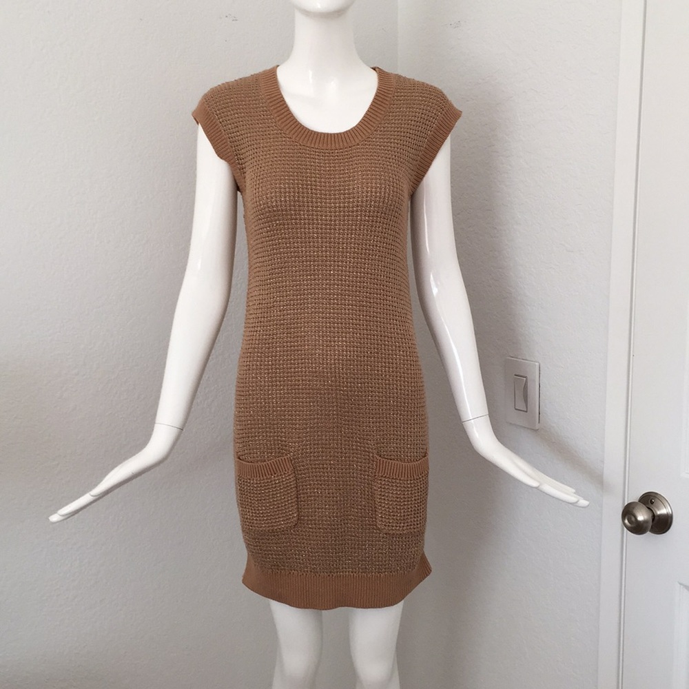 Chloe gold brown sweater dress
